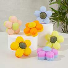 Suministros para mascotas Juguetes con forma de flor con hierba gatera para gatos, juguete para morder para aliviar el aburrimiento y el rechinamiento de dientes