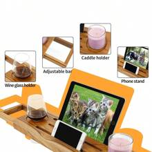 Adjustable Bathtub Tray, Bath Tray For Tub, Bath Tub Tray Wood, Bath Table Tray & Wooden Bathtub Tray – Durable Bamboo Bath Caddy, Great Gift For Relaxing Bath Time