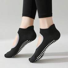 3pcs/6pcs Women's Pilates Anti-Slip Socks, Yoga Socks, With Anti-Slip Strips, Open Anti-Slip Socks, Suitable For Ballet And Barefoot Fitness