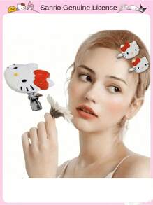 Sanrio (Authorized) New Sanrio 2 Pieces KT Metal Hair Clip - Cartoon Hair Clip Accessories, Headband, Anime Style Hair Ring, Gift For Sanrio Fans, Very Stylish Hair Clip, Suitable For Wearing In Various Occasions
