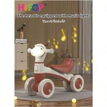 Bicicleta de equilibrio para niños, juguete de montar con luces y música, entrenamiento de equilibrio amigable, regalo divertido para niños - Multicolor - Ver 5