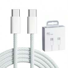 PD 60W 双 USB C 快速充电线适用于 16/15 Pro Max Plus 适用于三星 POCO Type C 转 Type C 快速充电器编织线数据线带盒 Nan