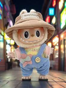 17cm Outfit Accessory, T-Shirt Suspender Pants Clothing Blind Box Plush Doll Removable Outfit Set, Suitable For 1st And 2nd Generation Dolls (Clothes Only, No Shoes). Fits 15cm-17cm (5.9 Inches-6.69 Inches) Dolls, Doll Clothes/Shoes Replacement, Suitable For Birthday, Holiday, Valentine's Day Gifts, Suitable For Everyone (Clothes Only, No Dolls Sold)