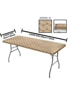 1 件春夏动物花卉图案涤纶户外野餐/餐桌布，适用于家庭、厨房、餐厅、丛林长颈鹿装饰桌布