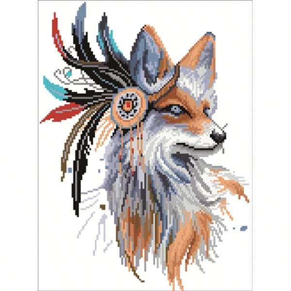 SNA 2025 Nowy styl Fox Printed Canvas Cross-Stitch Set DIY Haft Tkactwo Szycie Hobby Rzemiosło Biżuteria Dekoracja Pokoju Hurtowa