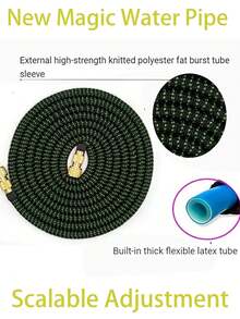 Neues dreifach erweiterbarer Gartenschlauch-Set mit langem Stiel-Schaumsprühgerät, 7,6m-30,5m erweiterbarer Gartenschlauch-Set