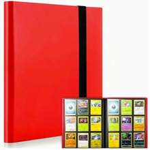 9-Pocket Trading Card Binder, Suitable For TCG, MTG, Soccer, Basketball, Football And Baseball Cards - 20 Pages, Holds Up To 360 Cards - Red - View 1