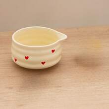 1pc/2pcs/4pcs/5pcs Hand-Painted Heart Matcha Tea Set, High-Quality Heart-Shaped Matcha Bowl, Matcha Whisk, Tea Scoop, Complete Cute Fresh And Simple Matcha Tea Ceremony Set, Suitable For Matcha Beginners, Gift For Matcha Lovers, Birthday Present - Yellow - View 12