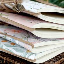 1pc, A5,80 Pages,Floral Sketchbook, Bandage Pendant, Blank Picture Notebook, Portable Travel Sketchbook, Diy Diary, Blank Notebook, Perfect For Writing, Suitable For Colored Pencils, Oil Paints, Marker Pens And Perfect Gifts, Ladies' Gift,Back To School,School Supplies