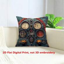 1 Peça Fronha com Impressão Plana 2D de Instrumento de Voo Piloto, Bordado Não Real, Fechamento com Zíper, Adequado para Decoração de Carro, Cama, Sofá, Escritório Externo, etc., Perfeito como Presente de Feriado - Impressão Única Não Preenchida, Plana 2D