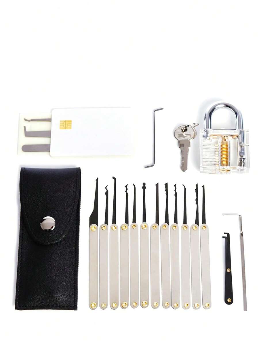 Lock Pick Set,20-Piece Lock Set Padlock And Detailed Instructions - Professional Lock Kit For Beginners, Experts - Portable Men Gadgets For Security And Training And Puzzle Type - View 1