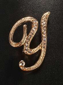 1 件 A-Z 字母胸针，欧式水钻别针，合金材质，镶嵌闪亮宝石，非常适合搭配西装、衬衫、夹克、连衣裙，展现优雅与时尚背包，适合学校办公室配饰珠宝圣诞节万圣节衣服别针有趣可爱的教师礼物 - 彩色 - 查看 28