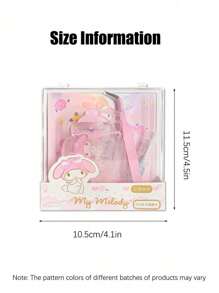 Sanrio 1Set Sanrio My Melody Guka Set DIY Cartoon Decoration With CD Box Tweezers Sticker Party Favors