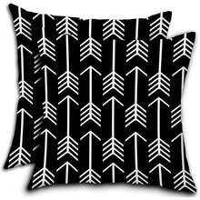 2件100%涤纶纤维枕套，抽象简约几何图案，波西米亚风格，适合装饰沙发、客厅、房间、户外露台和庭院。单面印花，不含枕芯（16英寸*16英寸、18英寸*18英寸、20英寸*20英寸）