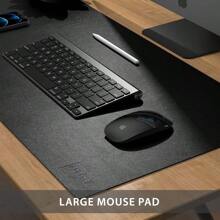 Desk Pad Protector Mat - Dual Side PU Leather Desk Mat Large Mouse Pad Waterproof Desk Organizers Office Home Table Decor Gaming Writing Mat Smooth (Black/Black,  31. 5" X 15. 7")