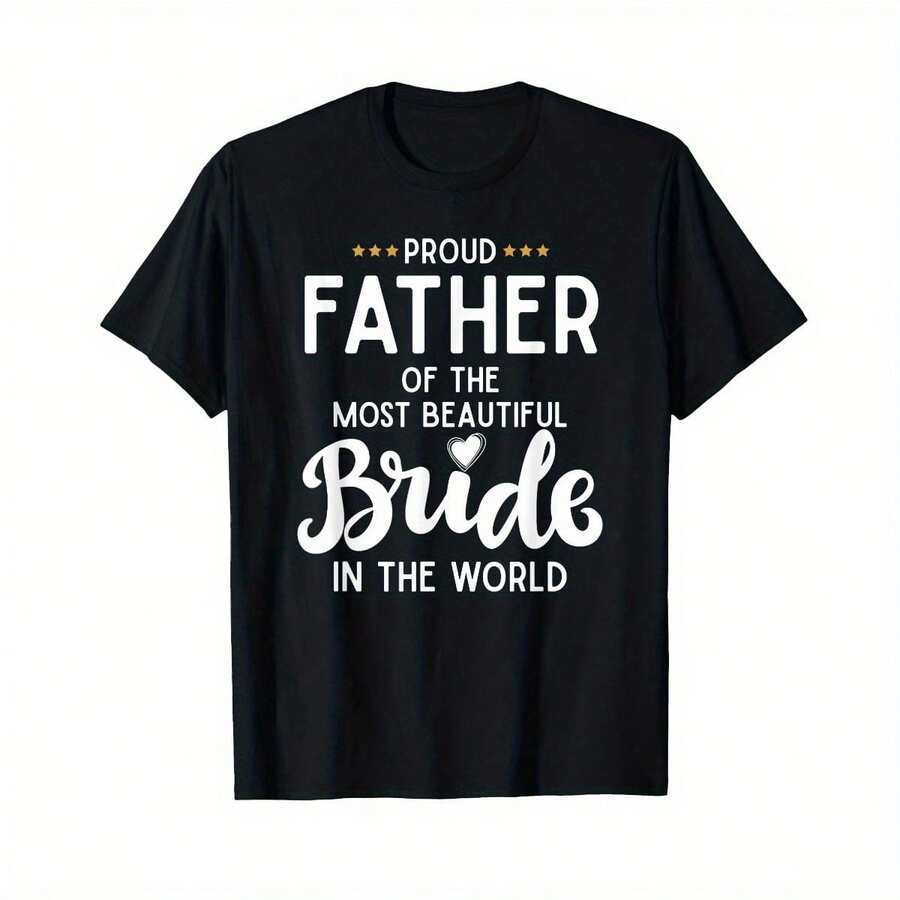 Father Of The Beautiful Bride Bridal Wedding Gifts For Dad T-Shirt As Gift - màu đen - Xem 1