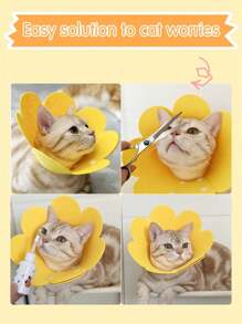 1 件伊丽莎白锥形猫项圈，轻质毛毡锥形项圈，用于宠物康复，可调节防舔项圈