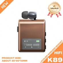 KZ K89/K75 Lavalier Business Bluetooth 5.4 Wireless Headset Talk/Music 20 Hours LCD Digital Display Call Vibration Reminder+Voice Reporting+Number Display HIFI Music Earphone With Mic