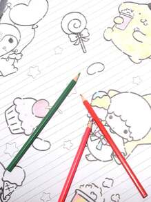 Sanrio 1Set Sanrio Hello Kitty Kuromi Cinnamoroll My Melody Family Series Highly Attractive DIY Long Scroll Graffiti Drawing Paper Super Large Coloring Drawing Paper Cartoon Scroll Creative Set