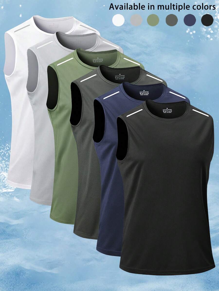 Men's Sleeveless Quick-Dry T-Shirt, Basketball Training Fitness Vest Singlet, Summer