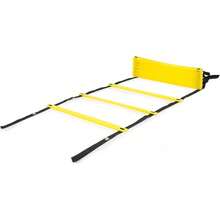 Escalera de agilidad ProSource Fit Speed de 8, 12 y 20 peldaños para entrenamiento de velocidad y ejercicios de agilidad deportiva con bolsa de transporte gratuita - Amarillo - 20 peldaños - Ver 5
