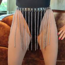 Sexy Lingerie Sultry Leather Chain Belt For Women Adjustable Waist Cincher With Punk Rock Hardware