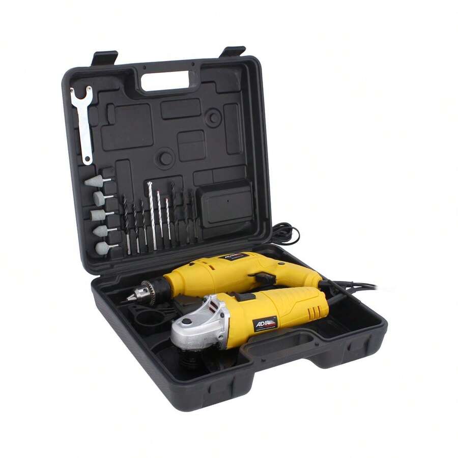 Kit de Rotomartillo y Esmeriladora Adir 500 W 13411 | Potencia y Versatilidad para Tus Proyectos de Bricolaje - Amarillo - Ver 1