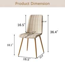 Set Of 4 Dining Chair  Soft Linen And Wood Colored Metal Legs  Office Chairs Suitable For Dining Room Kitchen Room Living Room Upholstered Side Chair - Màu be nhạt - Xem 7