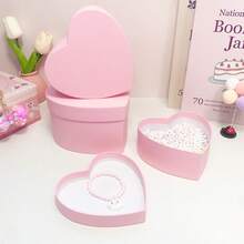 3pcs Heart-Shaped Gift Boxes In Black, Pink, Red, Orange, Thank You Gift Boxes, Birthday Wedding Party DIY Gift Boxes, Blind Box For Lipstick Necklace Jewelry Storage - Multicolor - View 6