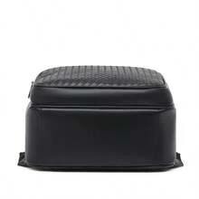 2025 New PU Woven Texture Backpack, Unisex College Student Backpack, Casual Backpack, Korean Style Simple Outdoor Travel Bag Large Capacity Bag