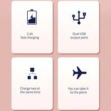 2 Batería Externa Portátil de 10000mAh con Carga Rápida USB, Compatible con iPhone y , Adecuada para Vacaciones de Verano, Viajes al Aire Libre/Camping y Batería de Respaldo de Emergencia, Regalo Ideal para Familia, Amigos y Cumpleaños