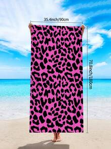 1 件豹纹大号沙滩巾，超细纤维速干吸水防沙沙滩巾，适合旅行、泳池、潜水、冲浪、瑜伽、露营，适合摩托车俱乐部聚会，夏季海滩旅行必备，度假浴室装饰多功能沙滩巾，多种颜色可选，沙滩配件，泳池浮圈 - 黑色 - 查看 13