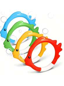 34Pcs Children Swimming Pool Diving Toys Set With Storage Bag (Includes Diving Rings, Diving Sticks, Underwater Treasures, Torpedo Pirates, Fish Toys Etc.), Swimming Pool Party Favors, Summer Pool Diving Toys, With Fish Ring & Gem Net Bag