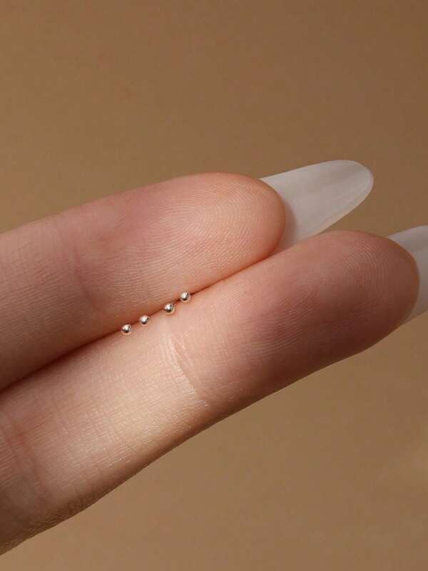 1 par de pendientes de plata de ley 925 para cartílago o hélix para mujeres, diseño minimalista hipoalergénico, perfectos para uso diario, fiestas o como regalo, joyería fina para novias
