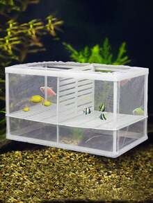 1pc Aquarium Fish Tank Isolation Box/Breeding Box/Tropical Fish Separation Mesh/Floating Injured Fish Protection Net - White - View 10