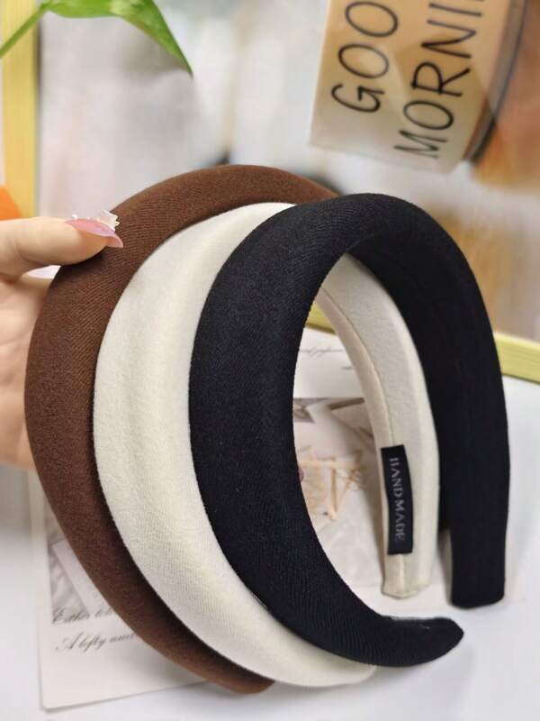 3pcs/1pce. Ladies' High-End Retro Elegant Solid Color Headband, Fashionable & Versatile Hair Accessories Suitable For Daily Outings, Washing Face, Makeup & Clothing Matching Hairband Diadema Hair Hoop