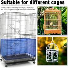 New-  Large Bird Cage Seed Catcher,Bird Cage Cover Net Skirt Guard,Adjustable Soft Airy Mh Net For Parrot Parakeet Aw(118 X 15 Inch/ 300 X 37 Cm,Blue) - 藍色 118 x 15 英寸 300 x 37 厘米 - 查看 4