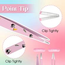 FADVAN 4PCS Tweezers Set Yellow/Lovely Flower Multi-Purpose Professional Stainless Steel Tweezers Precision Tweezers For Eyelash Extension Eyebrows Facial Blackhead,Point Tip Tweezers,Angle Tip Tweezers,Flat Tip Tweezers,Slant Tip Tweezers