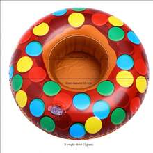 1pc Floating Cup, Inflatable Water Over Floating Beverage Cup Holder, Swimming Pool Inflatable Water Over Coaster, Pineapple Donut Shaped Floating Coaster, Inflatable Beverage Cup Swimming Pool Floating Bracket, Beach Essentials, Beach Accessories - Multicolor - View 10