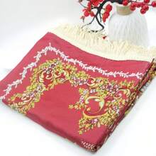 1 pieza Alfombra rayada con adornos de rama 70*110cm, alfombra para el hogar con diseño de bordado de relieve árabe