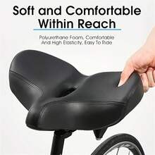 Cojín de asiento de bicicleta extra grande, almohadilla de sillín ancha y cómoda para bicicleta de montaña y bicicleta de carretera, accesorios de ciclismo unisex, con bolas de doble amortiguación para un viaje cómodo