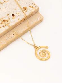 1 pièce Collier pendentif tourbillon classique mode pour femmes, convient pour un port quotidien, meilleur cadeau pour les amis