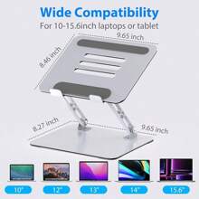 Laptop Stand For Desk,  Adjustable Laptop Riser,  Metal Foldable Computer Stand Holder Portable Notebook Mount,  Ventilated Cooling Notebook Stand Compatible With 10-15. 6" Laptops
