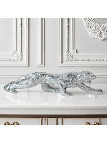 5pcs Resin Leopard Sculpture In Assorted Colors, Ideal Home Decor Animal Figurine For Living Room, Desk, Cabinet, Holiday Gift And Tabletop Decoration