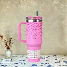 Compatible With Stanley Cup H2.0 Tumbler 40 Oz | Leak-Proof Double Wall Vacuum Insulated Stainless Steel Water Bottle,Hot/Cold Retention, Ergonomic Handle Travel Mug For Camping, Commuting, Gifts (Iced Coffee Ready)