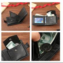 Men's Slim Bifold Wallets Leather Multiple Card Holder Purses With Driver License ID Windows Man Short Wallet With Coin Pouch For Men Wallet Men Wallet Leather Small Wallet Wallet Mini Wallet Purse Wallet