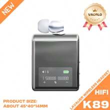 KZ K89/K75 Lavalier Business Bluetooth 5.4 Wireless Headset Talk/Music 20 Hours LCD Digital Display Call Vibration Reminder+Voice Reporting+Number Display HIFI Music Earphone With Mic
