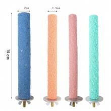 1 件随机颜色鸟抓柱，鹦鹉爬架玩具，鸟笼配件，带砂磨栖木、棍子，适用于长尾小鹦鹉、玄凤鹦鹉、锥尾鹦鹉、雀科、爱情鸟