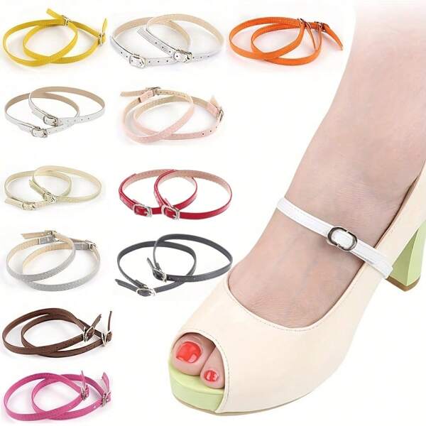 2Pcs Women Shoelaces For High Heels Adjustable Shoe Belt Ankle Holding Loose Anti-Skid Bundle Laces Tie Straps Band,Fashion Women Shoelaces Adjustable Ankle Shoe Belt Ankle Holding Loose Anti-Skid Bundle Laces Tie Straps Band Shoe Accessories