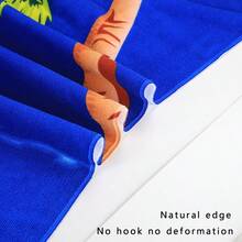 1pc Cartoon Kids Hooded Bath Towel, Made Of Polyester, Absorbent & Warm Bathrobe, Baby Beach/Surf Poncho, Unisex Children Swimming Robe, Classic Printed Design Series - Multicolor - View 7